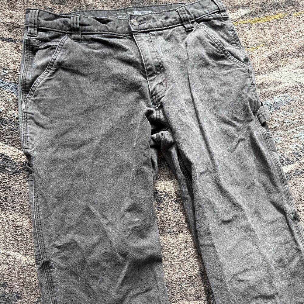 Men's Carhartt Gray Brown Rugged Flex Duck Utility Cargo Work Pants Sz 34 x 32 - Picture 8 of 9